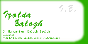 izolda balogh business card